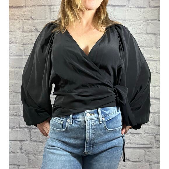 A.L.C. Tops - Stunning A.L.C. Silk Poet Sleeve Wrap Blouse
